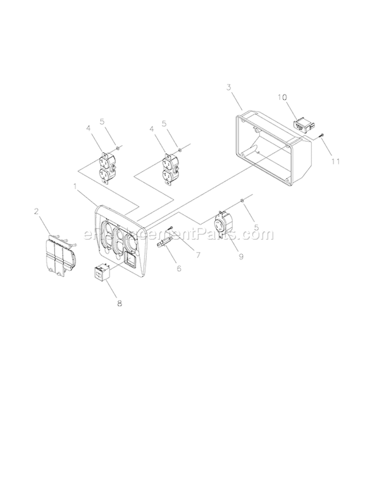 ControlPanel(203747) Diagram and Parts List for 030430-0  Briggs and Stratton Generator